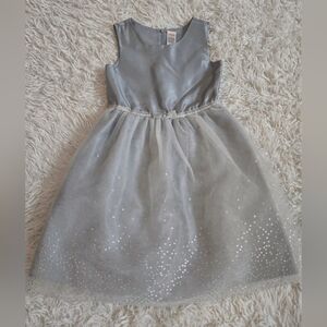 Gorgeous Gymboree Shimmering Silver Girl's Holiday Dress, Sz 7